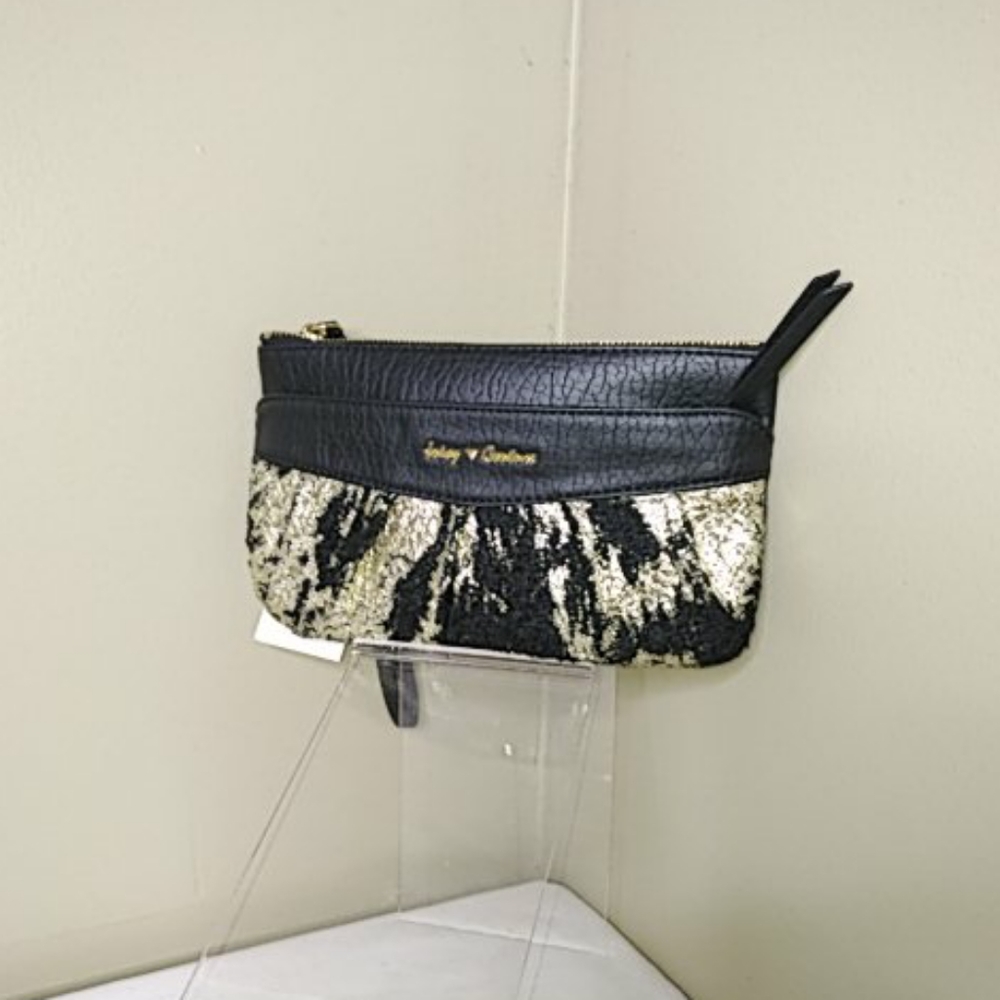 NEW Juicy Couture Wristlet or Clutch Black Gold